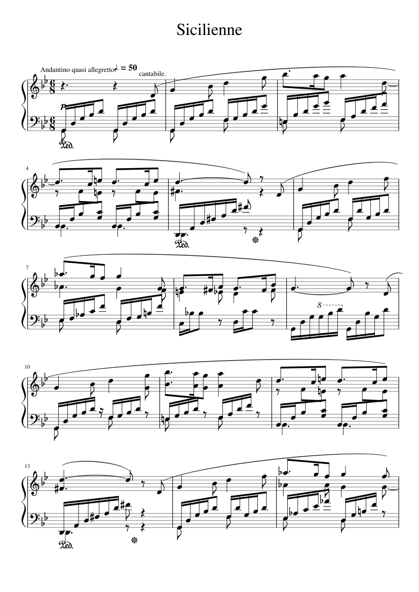 Sicilienne Sheet music for Piano (Solo) | Musescore.com