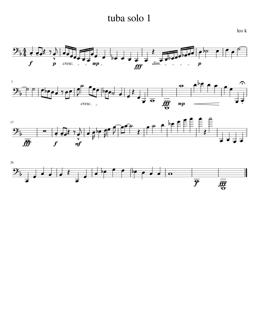 Tuba solo 1 Sheet music for Tuba (Solo) | Musescore.com