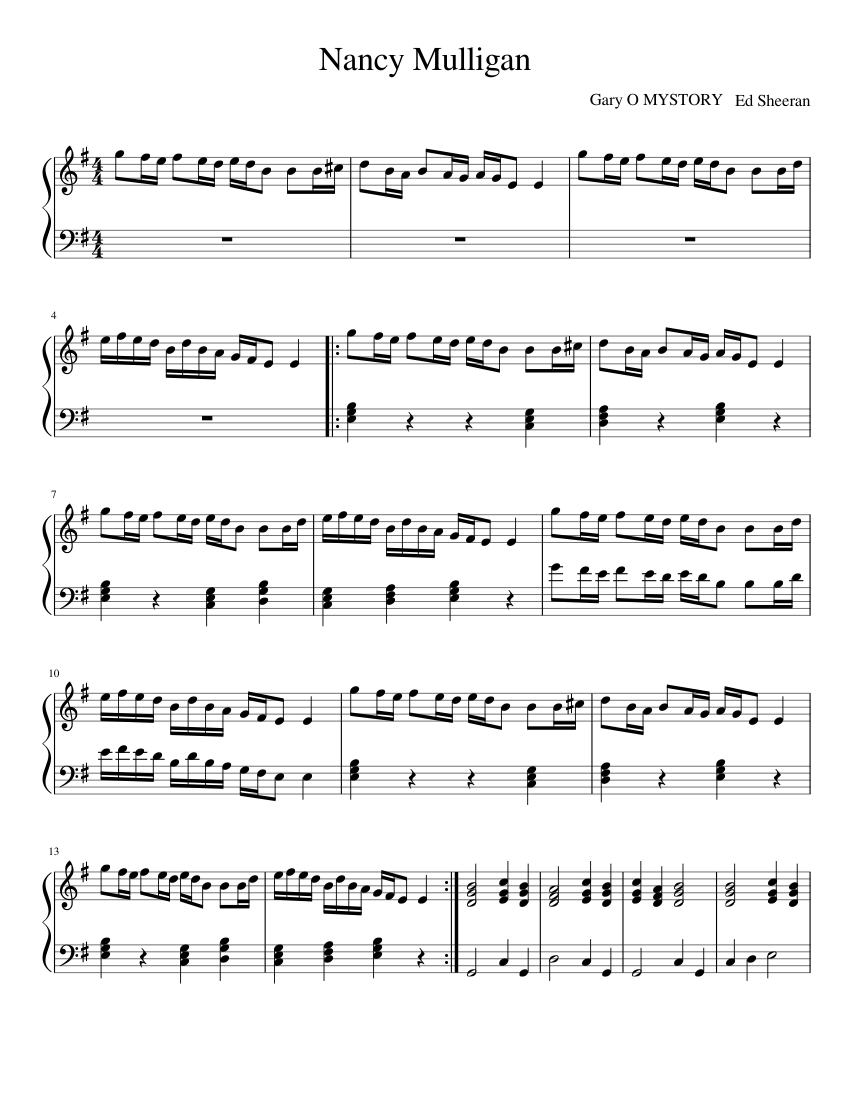 Nancy Mulligan Sheet music for Piano (Solo) | Musescore.com