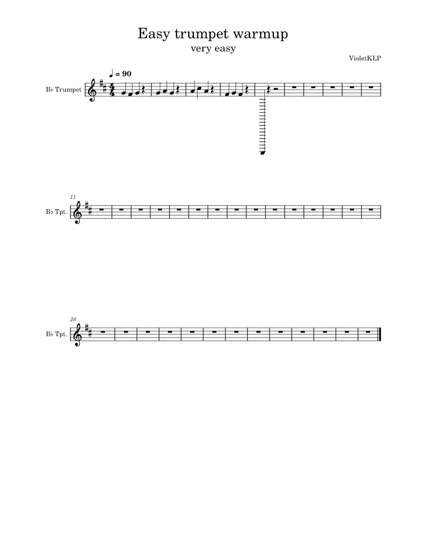 Easy trumpet warmup 1 Sheet music for Trumpet in bflat (Solo