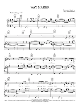 Way Maker – Leeland, Michael W. Smith, Sinach Sheet music for Piano (Solo)