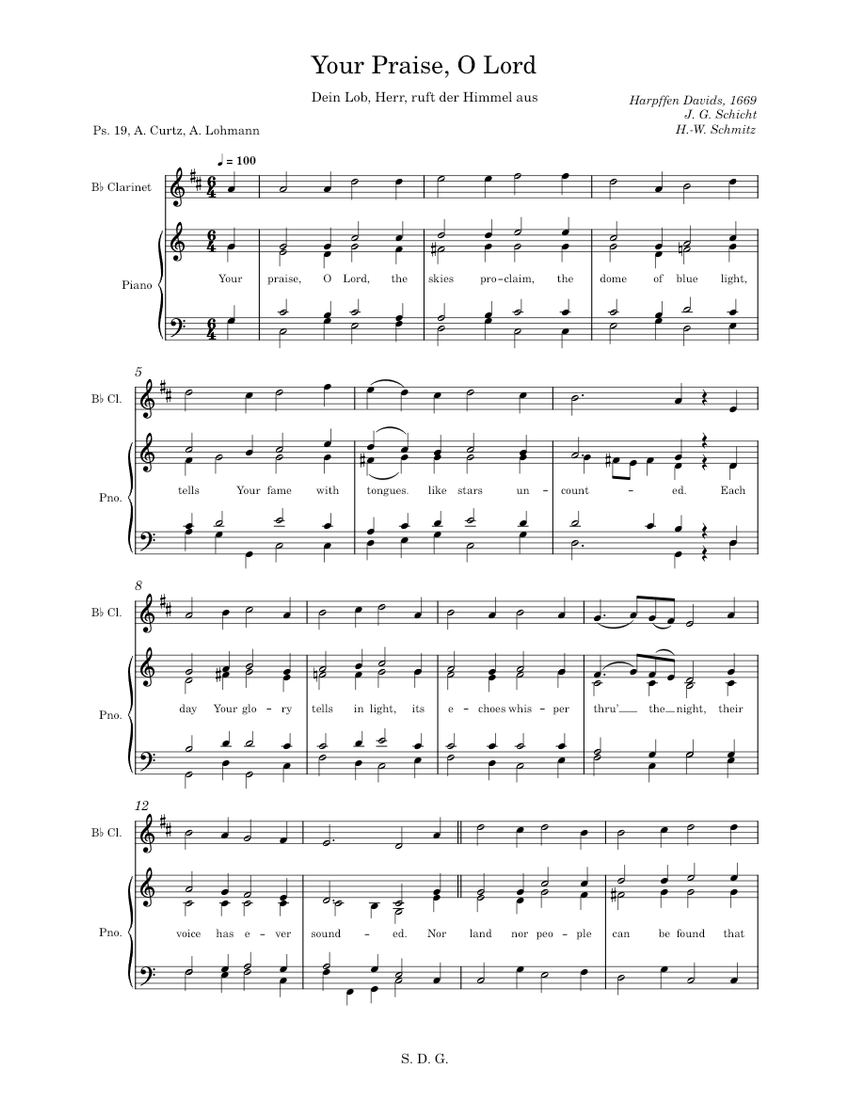 Your Praise O Lord The Skies Proclaim Psalm Sonata Sheet Music For 