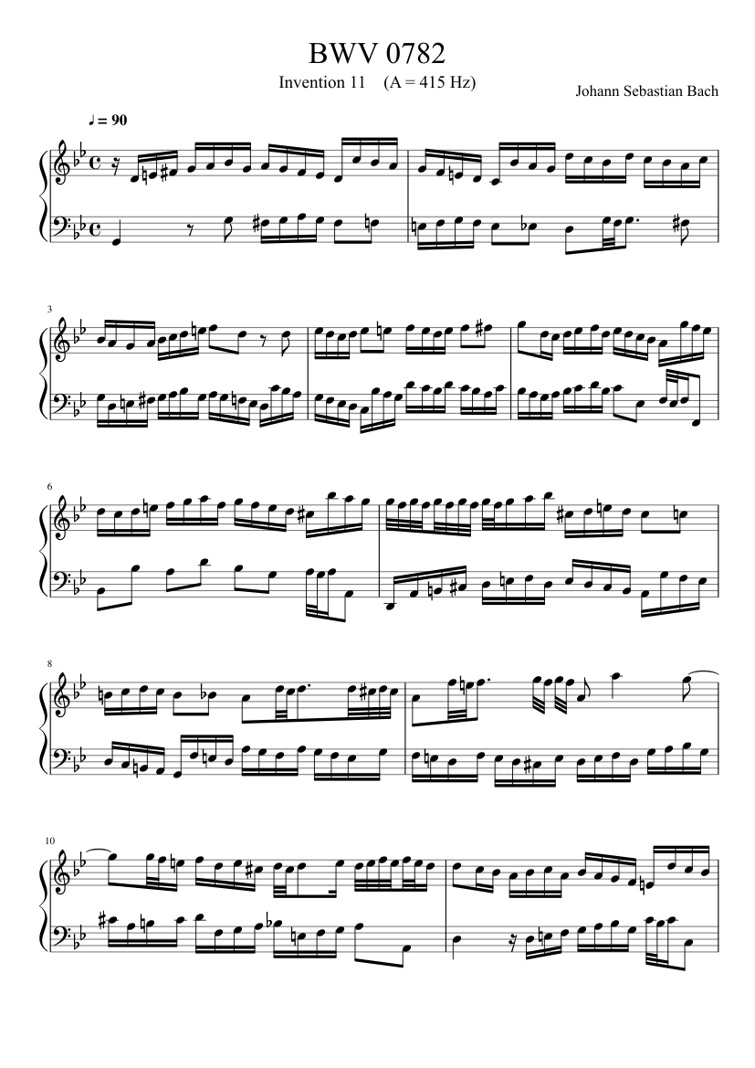 Invention in G minor BWV 782