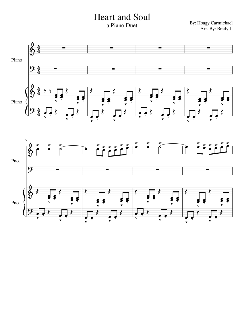 Heart And Soul Piano Sheet Music Pdf - Heart And Soul Sheet Music Hoagy Carmichael Super Easy Piano / Let me know if i made any glaring mistakes, and enjoy!