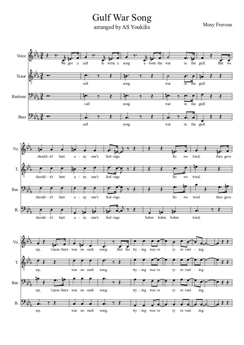 Gulf War Song Sheet Music For Bass Voice Other Mixed Duet Musescore Com