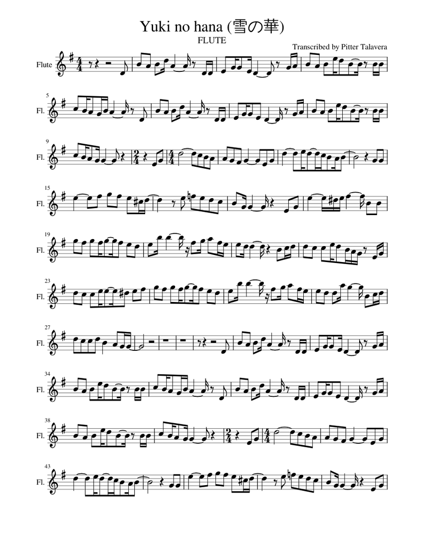 Yuki no hana Flute Sheet music for Flute (Solo)