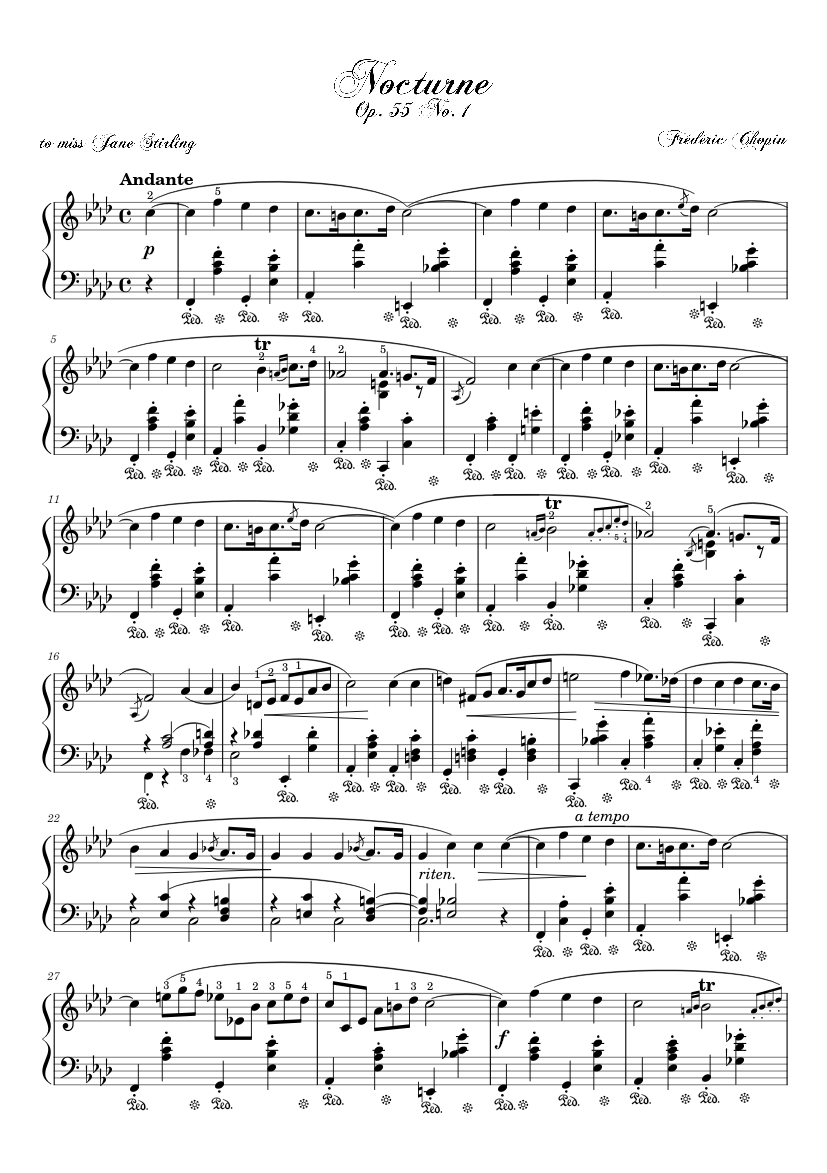 夜想曲 作品55 第1番 楽譜 ピアノ (ソロ) | MuseScore.com