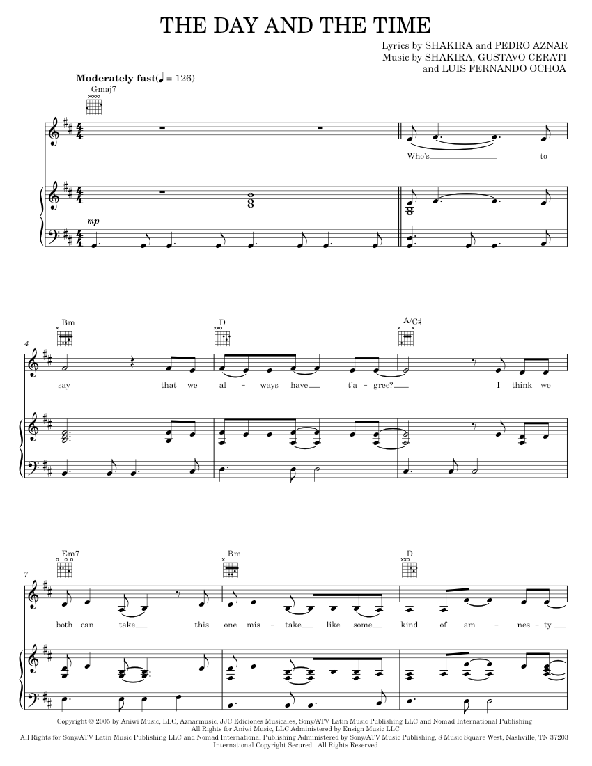 play-official-version-of-the-day-and-the-time-sheet-music-by-shakira
