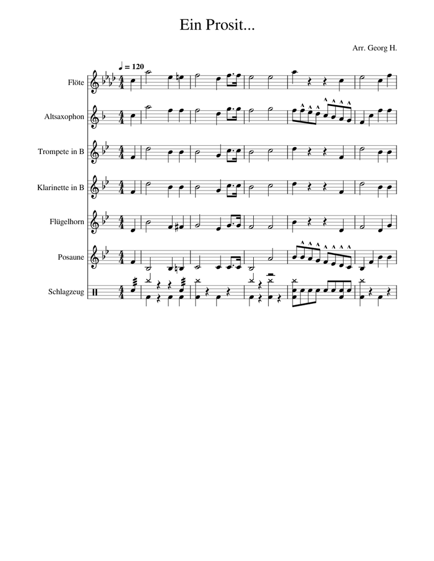 Ein prosit der gemütlichkeit – Misc Traditional Sheet music for ...