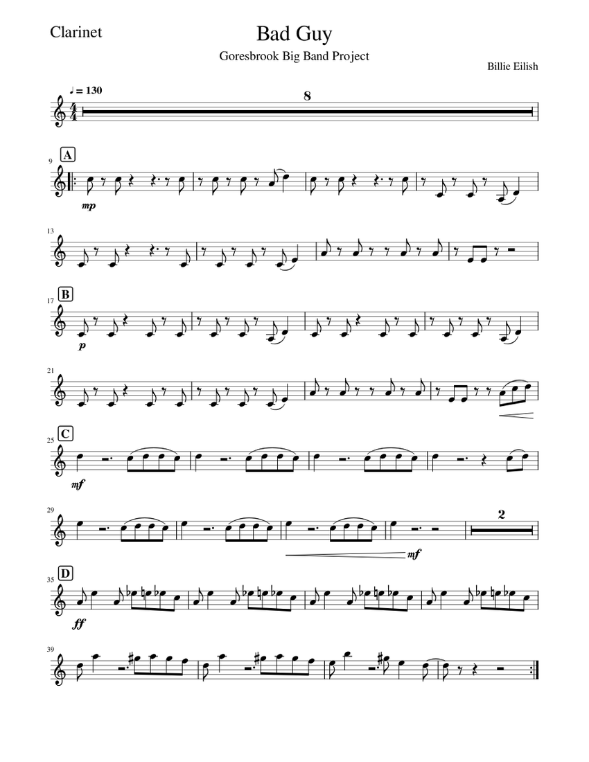 Bad Sheet music for (In B Flat) (Jazz Band