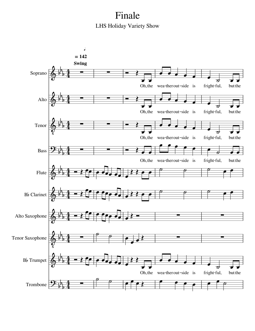Snow halation – μ's But Shawty's Like A Melody Sheet music for Piano,  Trombone, Tuba, Flute & more instruments (Pep Band)