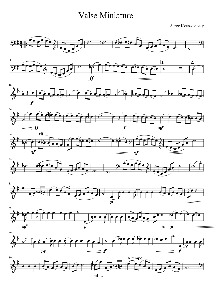 Valse miniature Sheet music for Piano (Solo) | Musescore.com