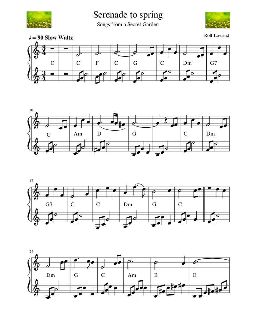 Serenade to spring, 2 balken Sheet music for Piano (Solo)