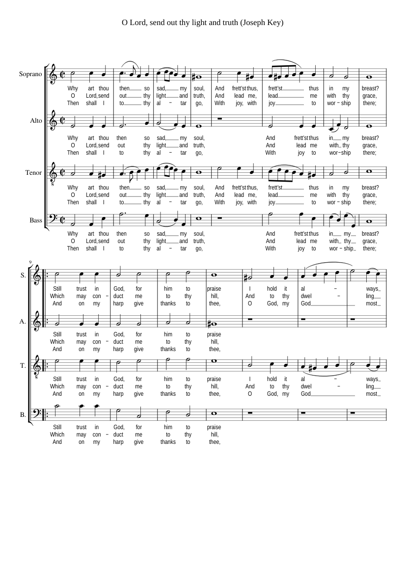 O Lord send out thy light and truth