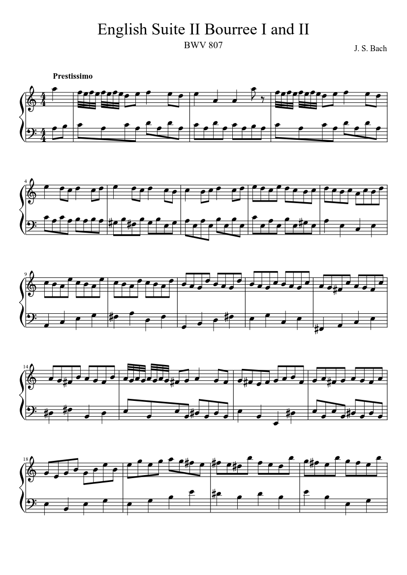 English Suite No.2 in A minor BWV 807