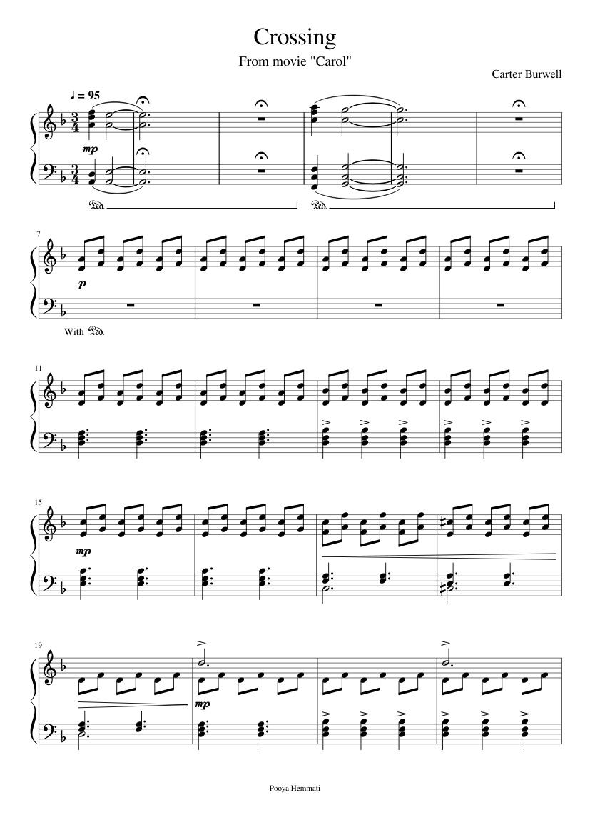 Crossing Sheet music for Piano (Solo) | Musescore.com