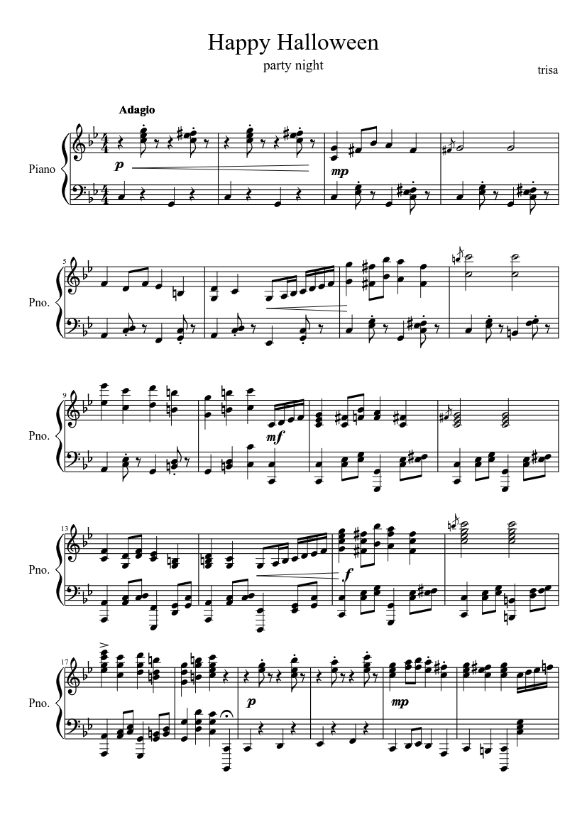 piano^(｀∇´)^ ハロウィン Happy Halloween Sheet Music for Piano (Solo) | MuseScore.com