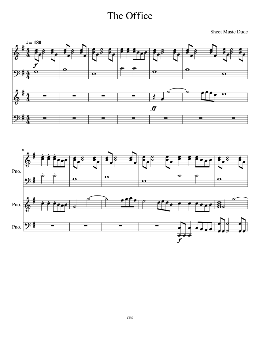 The Office Sheet music for Piano (Solo) | Musescore.com