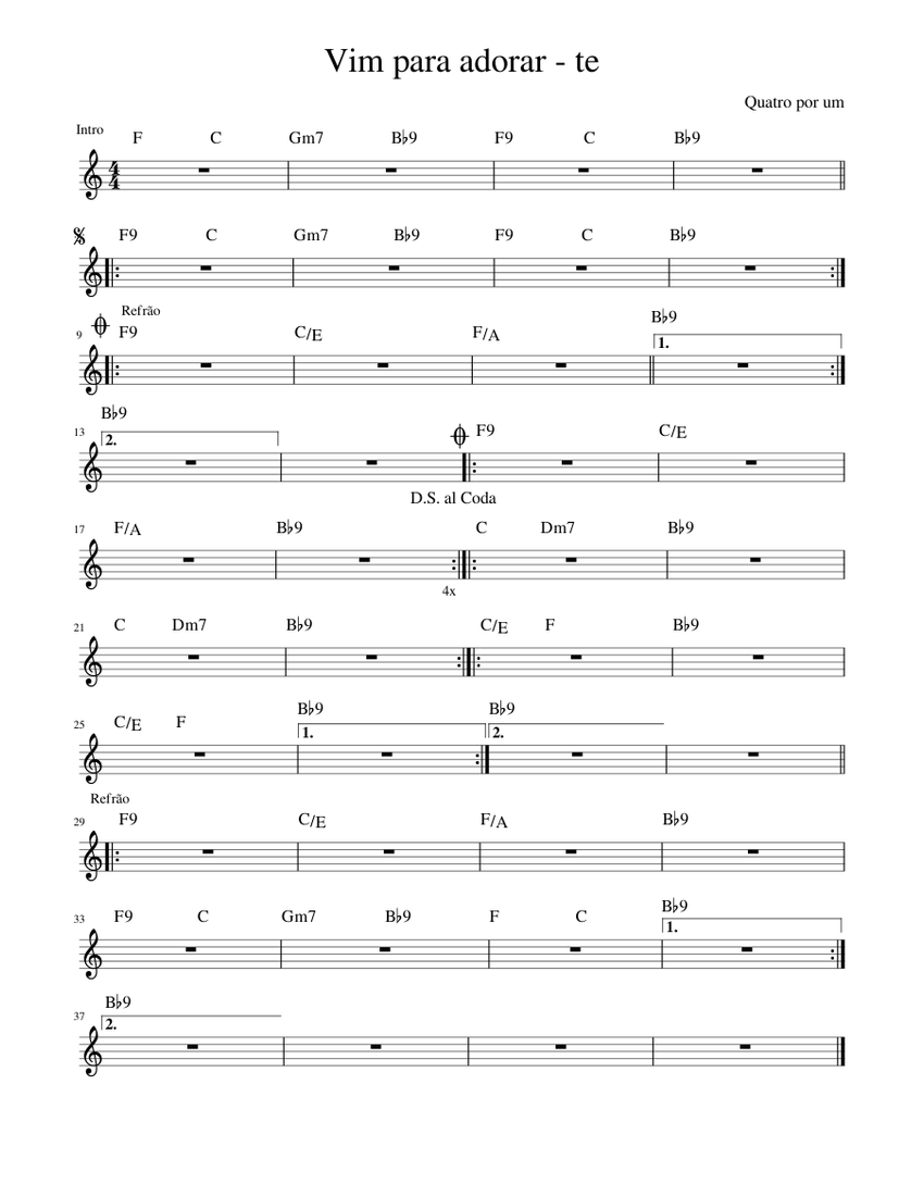 Vim para adorar te Sheet music for Piano (Solo) Easy