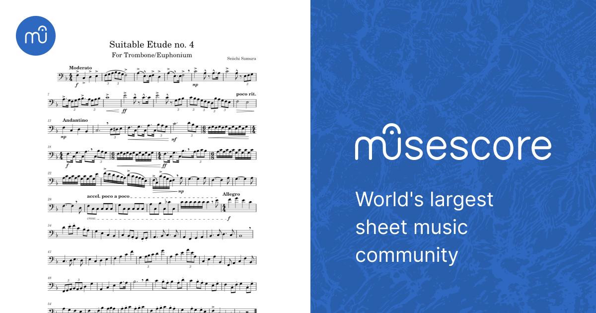 Suitable Etude no. 4 For Trombone/Euphonium Sheet music for Trombone ...