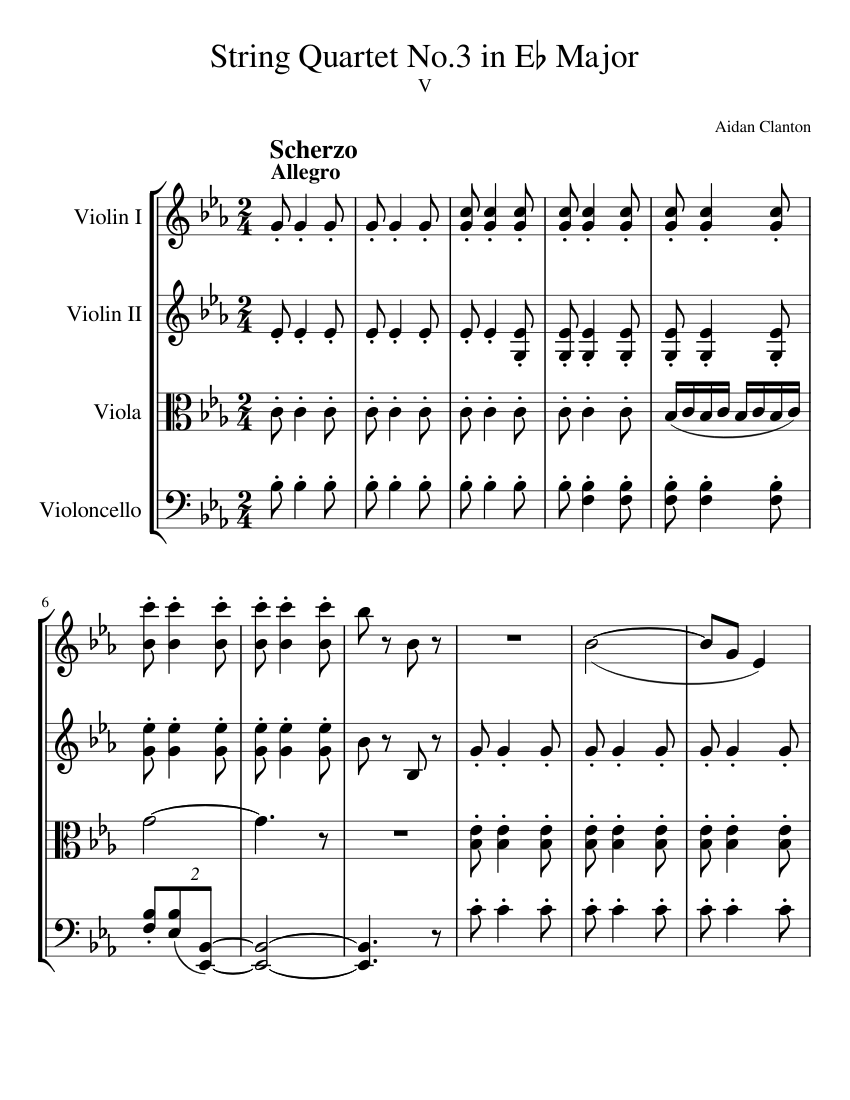 String Quartet No.3 in E flat Major; V--Allegro-Presto