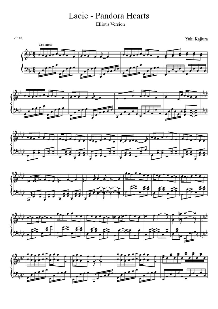 Lacie - Pandora Hearts Sheet music for Piano (Solo) | Musescore.com