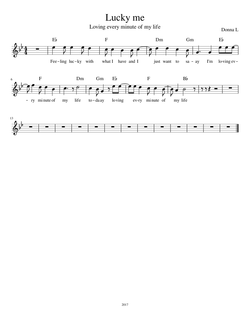 Lucky me Sheet music for Piano (Solo) | Musescore.com