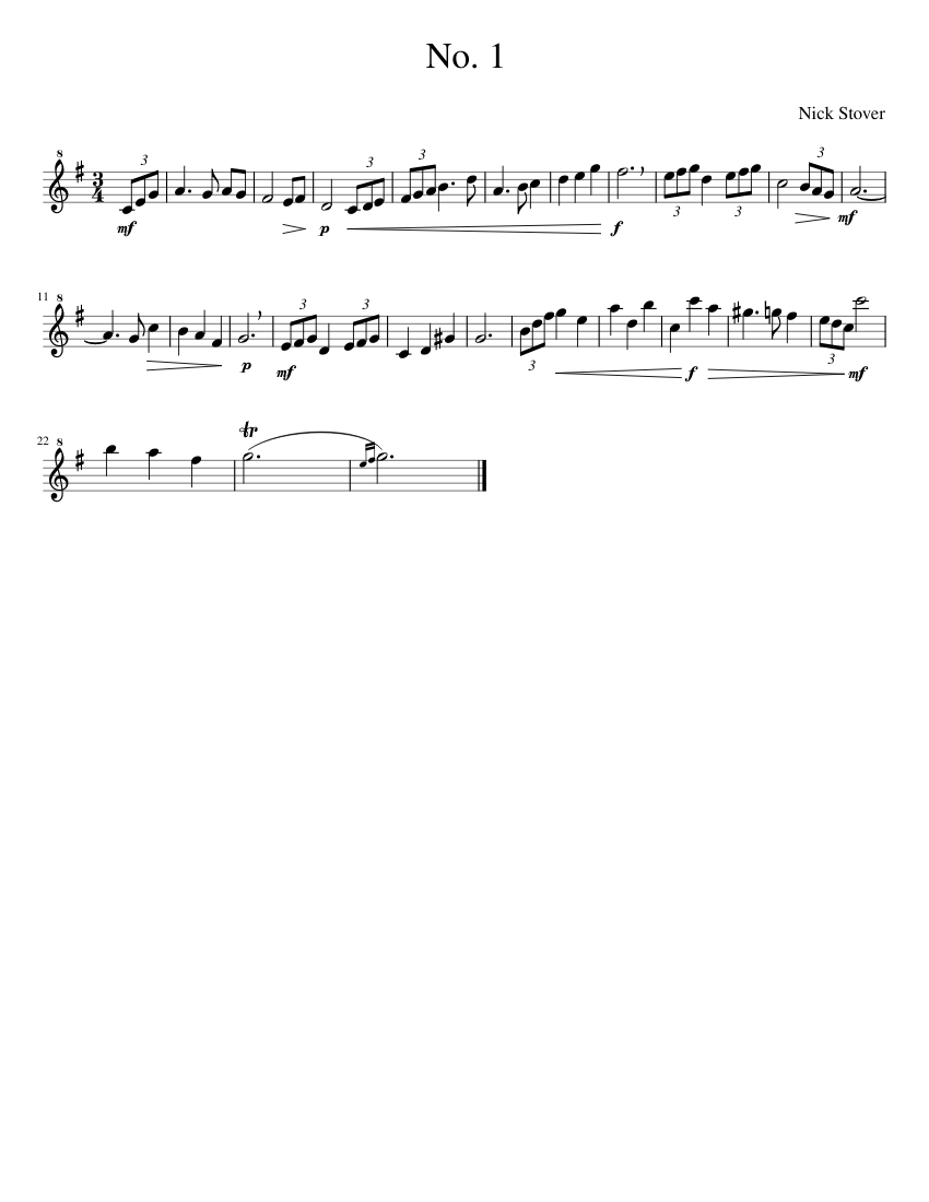 Recorder Solo No. 1 Sheet music for Recorder (Solo)