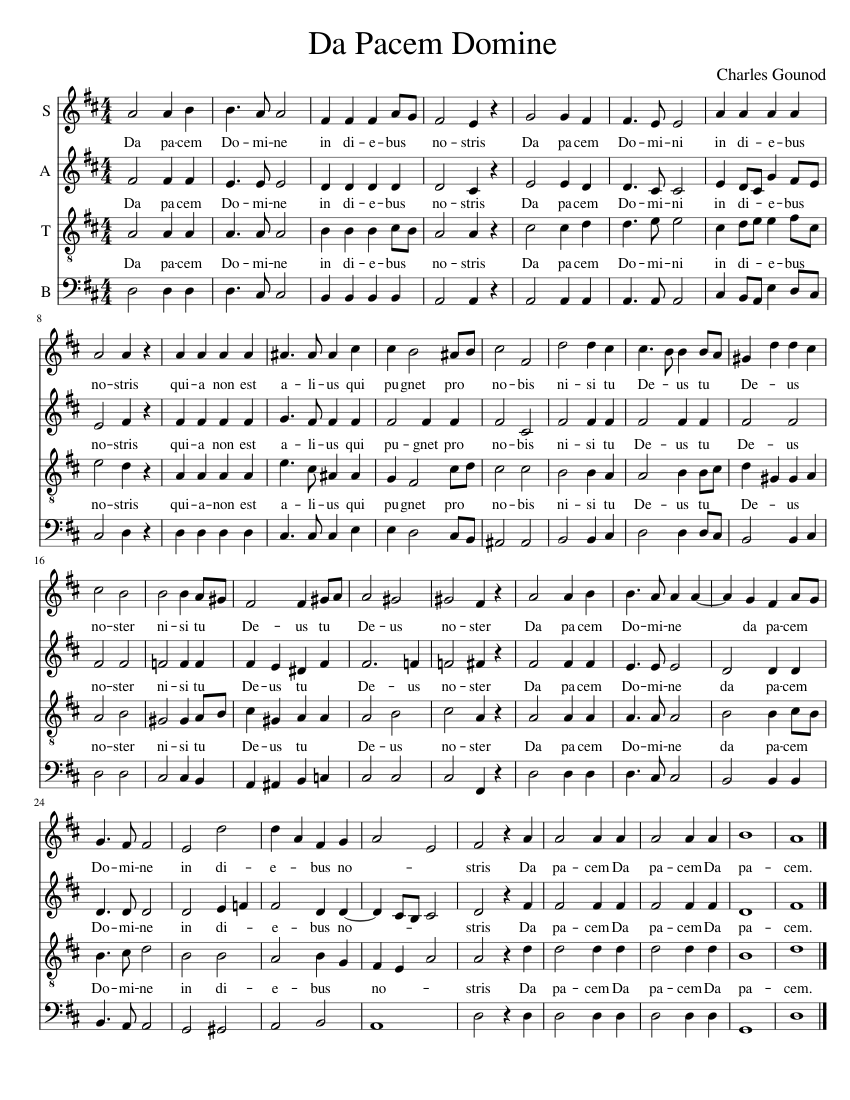 Gounod - Da Pacem 4V