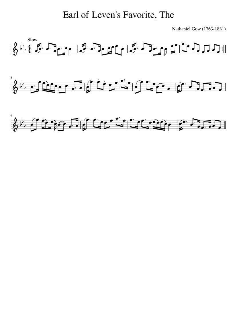 The Earl of Leven's Favorite