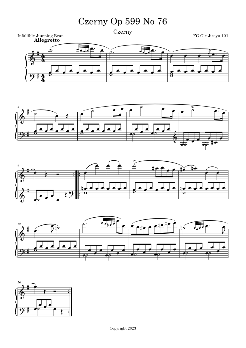 Czerny Op 599 No 76 Sheet music for Piano (Solo) Easy | Musescore.com