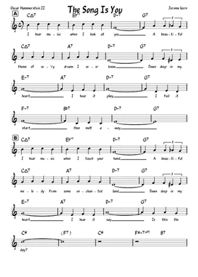 Free The Song Is You by Jerome Kern sheet music | Download PDF or print on  Musescore.com