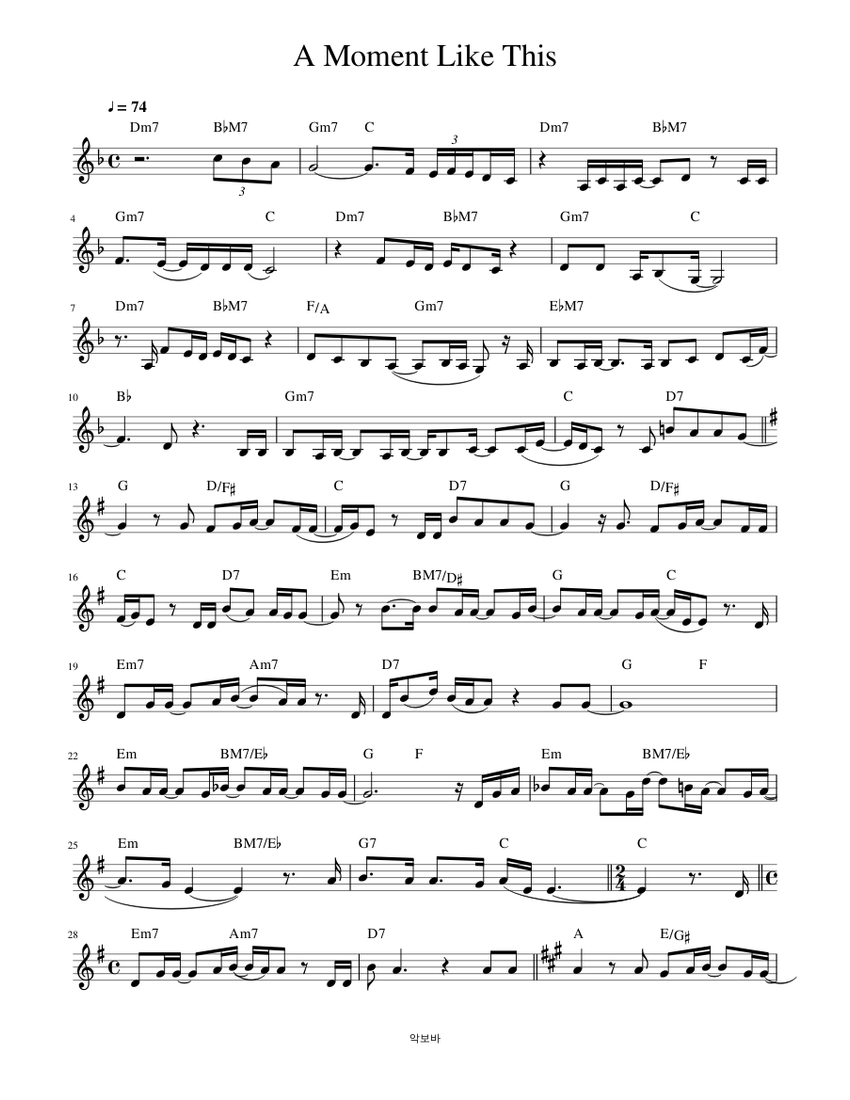 A Moment Like This Sheet music for Piano (Solo) | Musescore.com