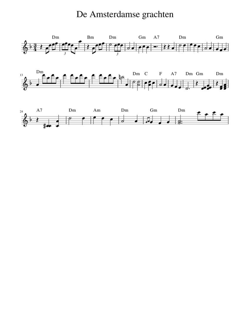 De Amsterdamse grachten Sheet music for