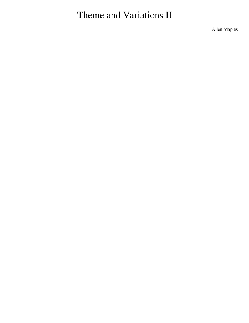 Theme and Variations II