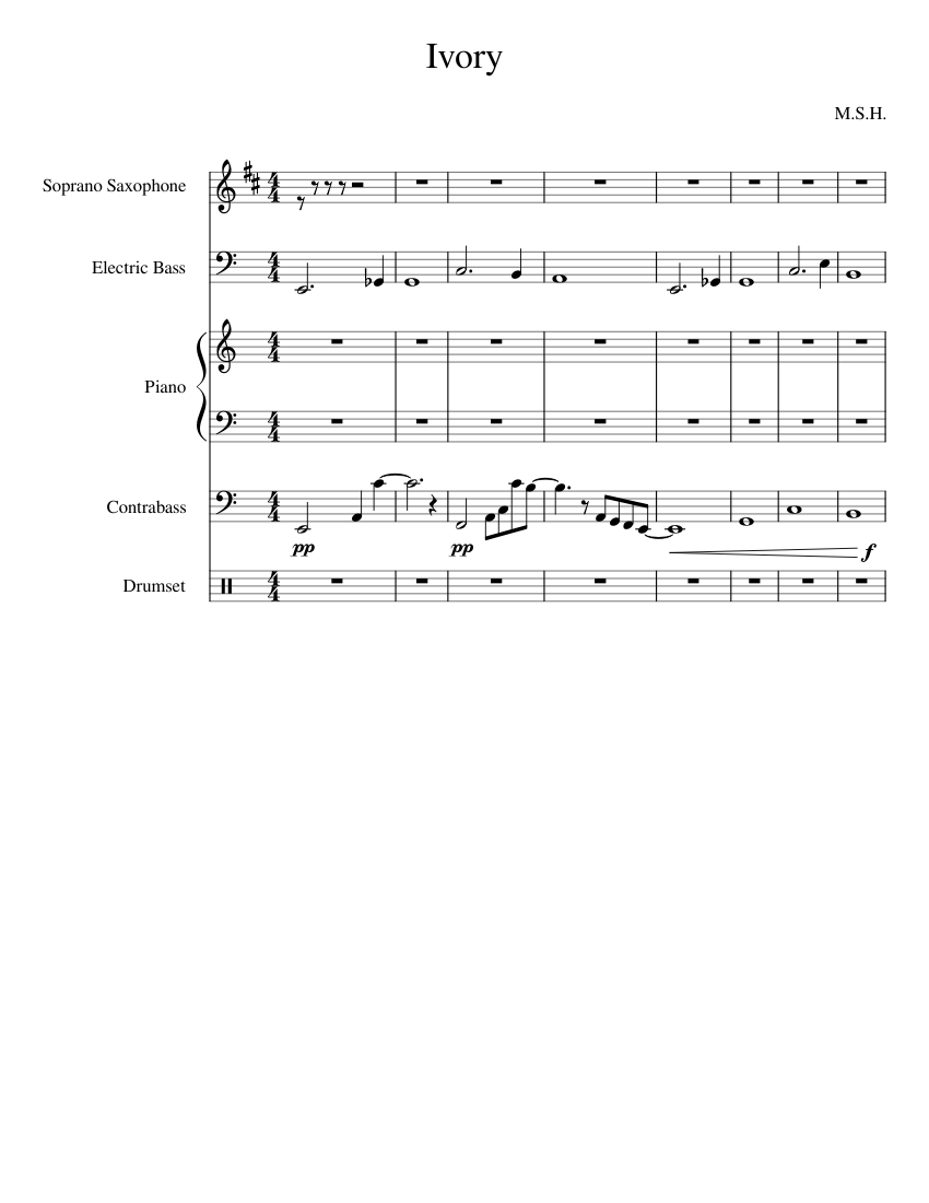 Ivory Rythm Theme Ivory Sheet music for Piano, Drum Group, Contrabass, Bass & more ...