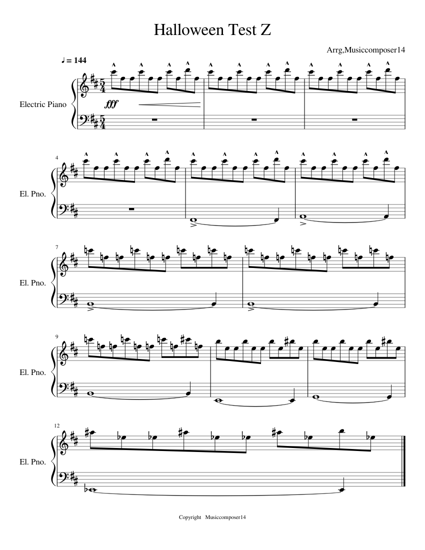 Halloween Test Z Sheet music for Piano (Solo) | Musescore.com