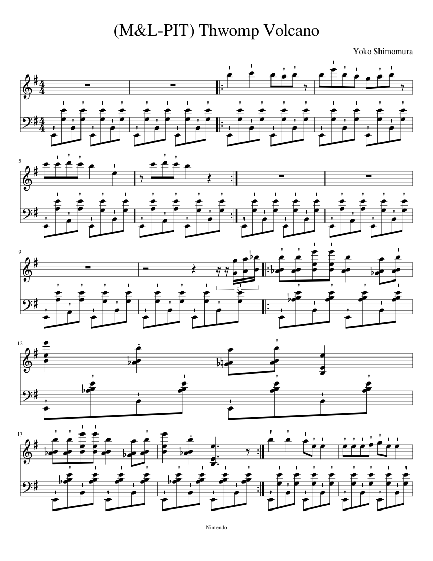 Volcano Theme – Duck Life 4 Volcano Theme Sheet music for Piano (Solo) Easy