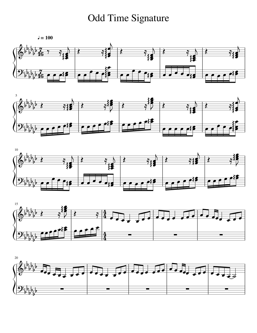 Odd Time Signature Sheet Music For Piano Solo Musescore Com