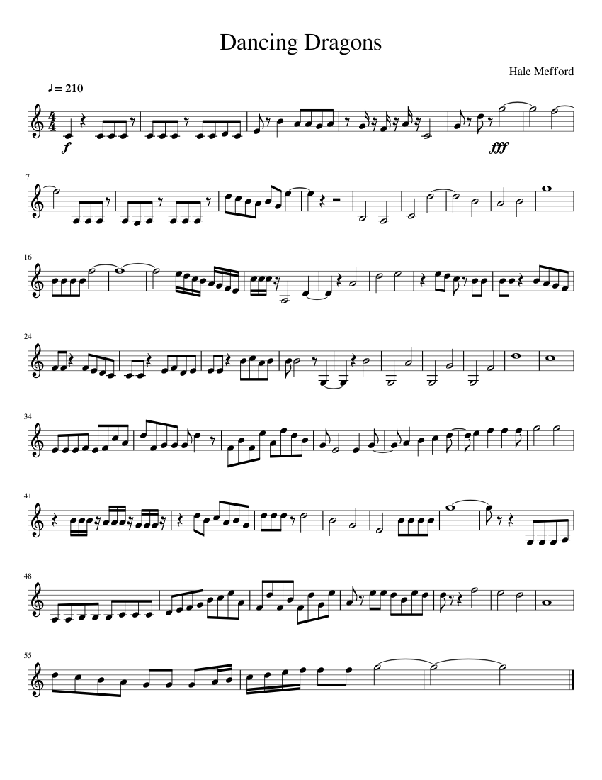 Dancing Dragons Sheet music for Trumpet other (Solo) | Musescore.com