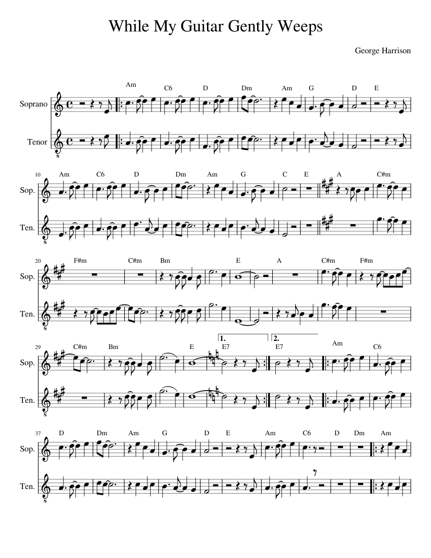 while my guitar gently weeps