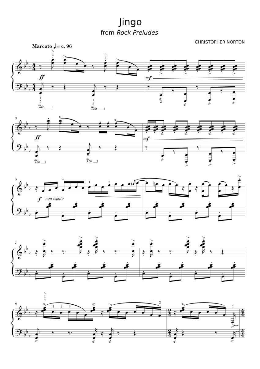 Jingo – Christopher Norton Sheet music for Piano (Solo) | Musescore.com