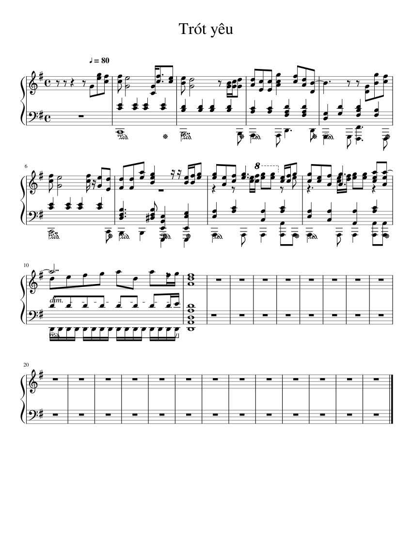 Trot Yeu Sheet Music For Piano Solo Download And Print In Pdf Or Midi Free Sheet Music Ska Punk Musescore Com