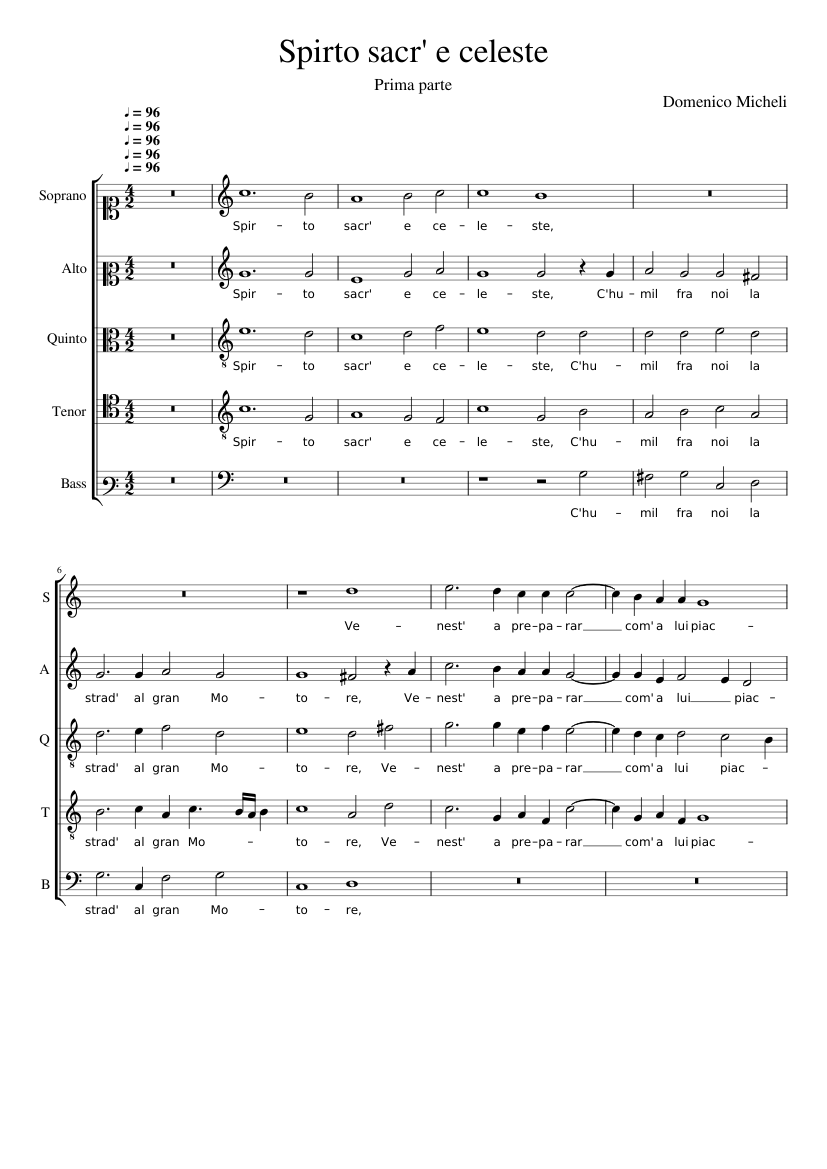 Spirto sacr' e celeste