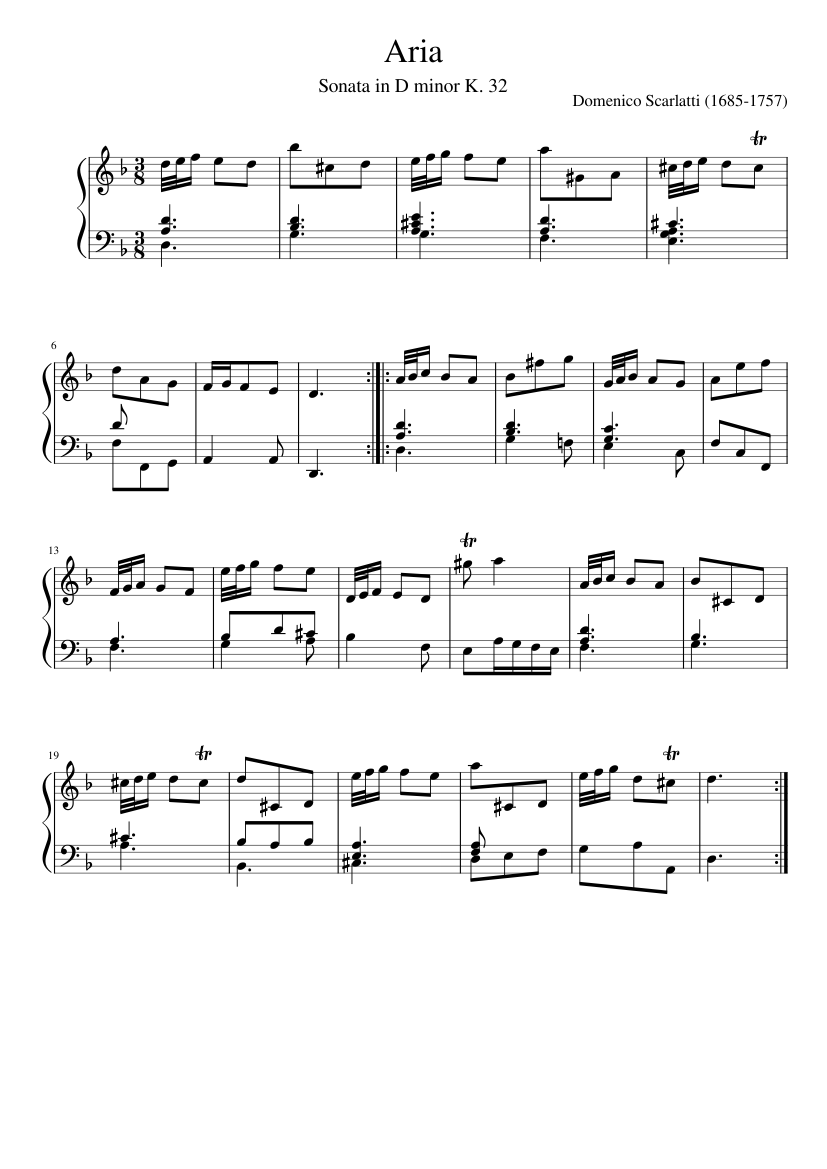 Keyboard Sonata in D minor K.32