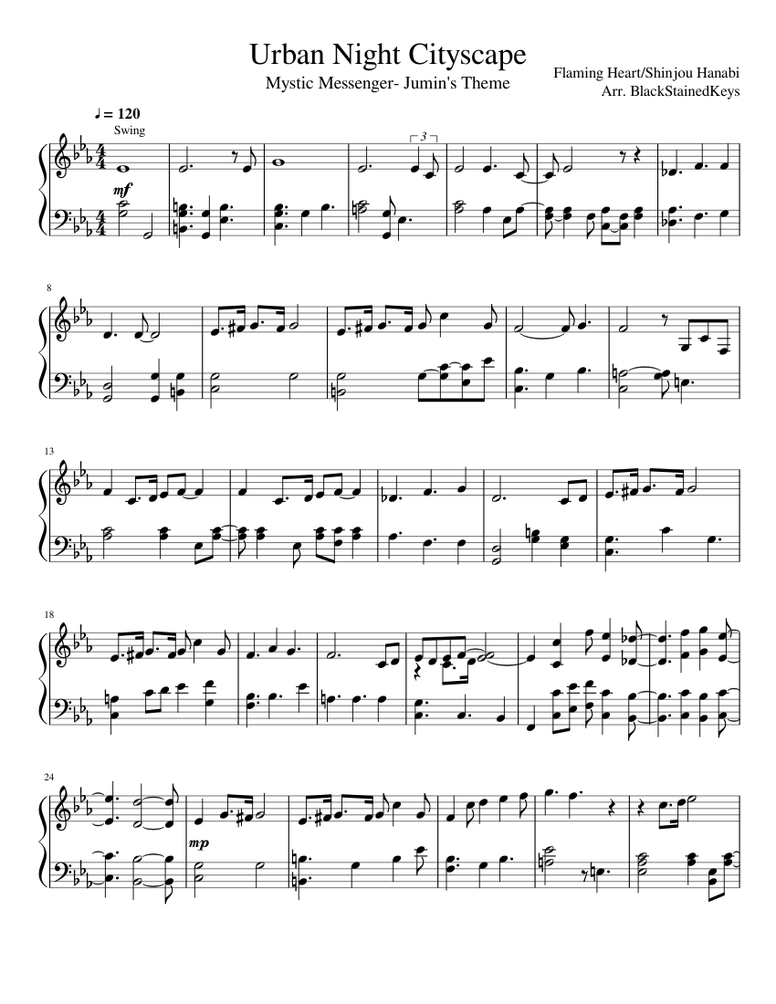 Urban Night Cityscape Sheet Music For Piano Solo Musescore Com