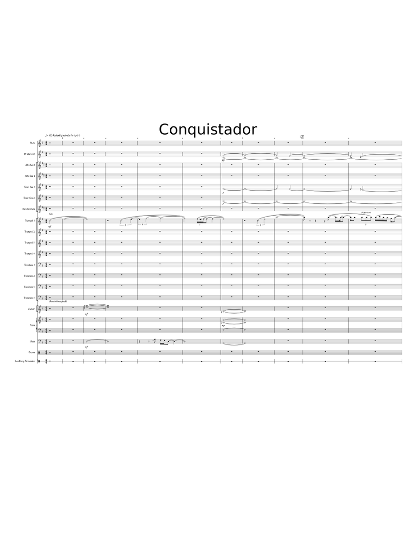 Conquistador Sheet music for Piano, Trombone, Tambourine, Flute &amp; more ...