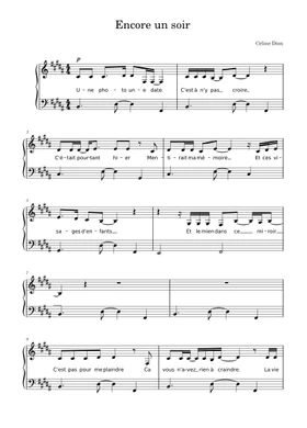Free Encore Un Soir by Celine Dion sheet music | Download PDF or print on  Musescore.com