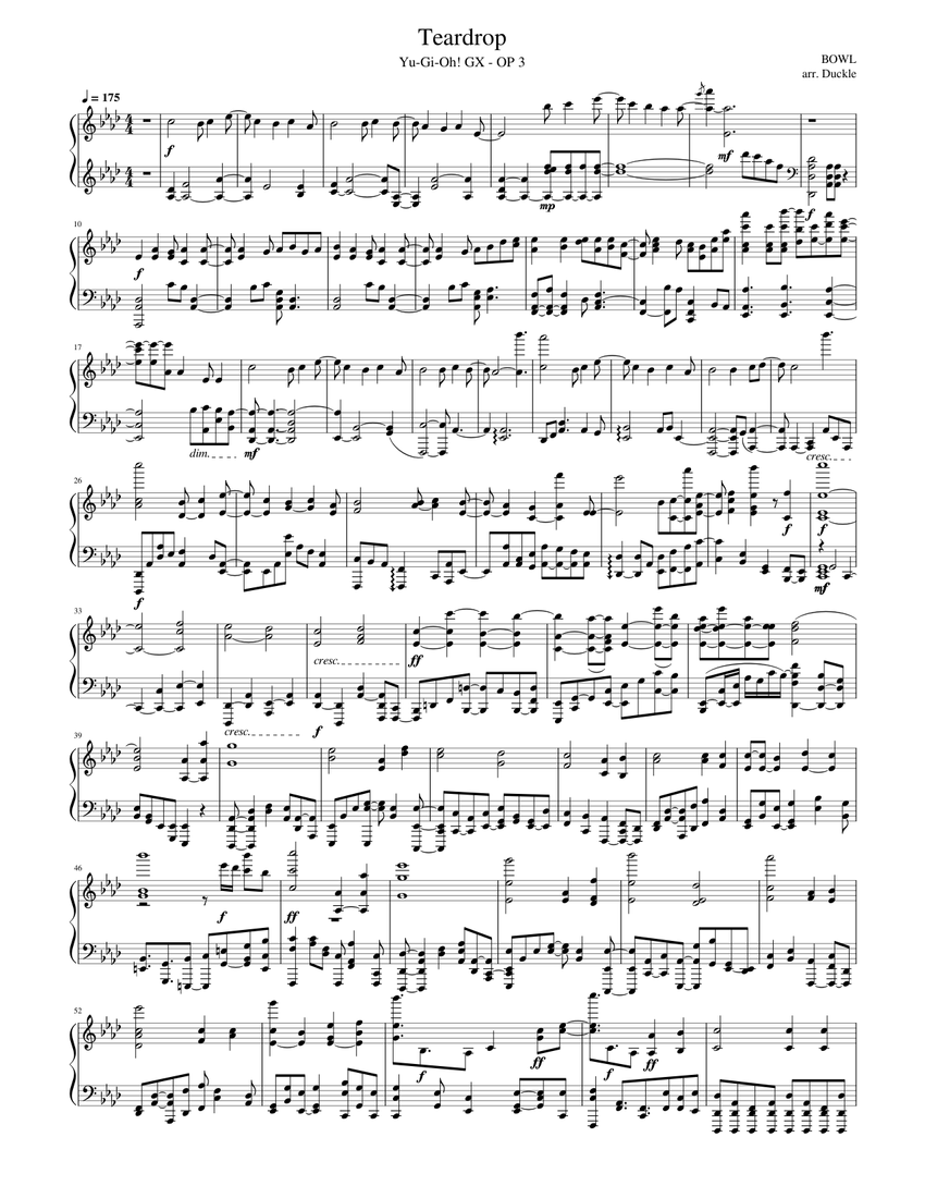 Yu Gi Oh Gx Op 3 Teardrop Sheet Music For Piano Solo Musescore Com Gx, segunda saga que se passa alguns anos após a primeira e acompanha a vida do duelista os 12 primeiros episódios da segunda temporada da saga gx começaram a ser disponibilizados nessa. yu gi oh gx op 3 teardrop sheet