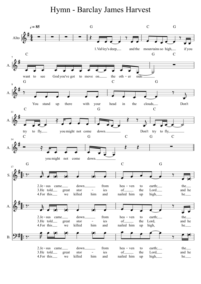 Hymn - Barclay James Harvest Sheet music for Bass guitar (Solo) |  Musescore.com